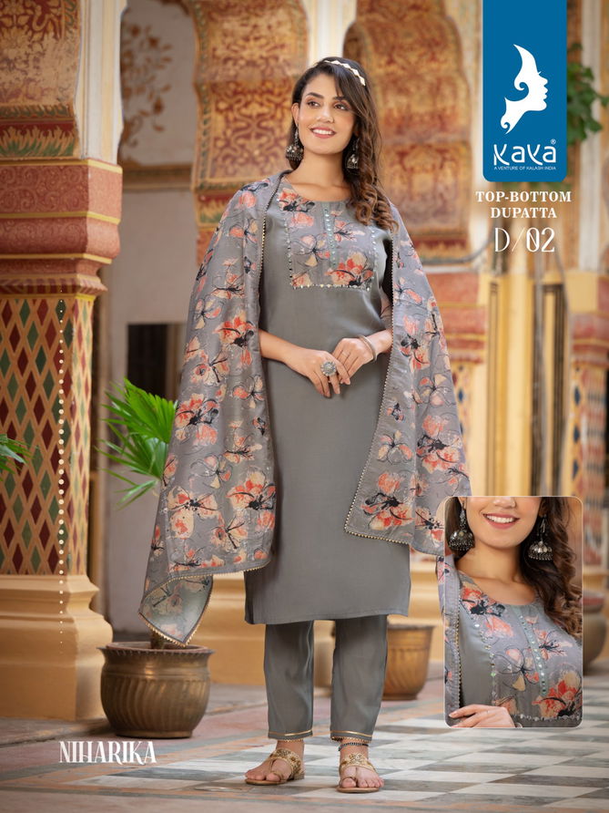 Niharika By Kaya Roman Silk Readymade Suits Catalog